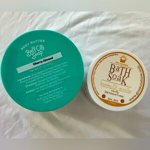 Buff City Soap Cherry Almond Body Butter/Give Sunshine Hiney-Vanilla Bath Salts